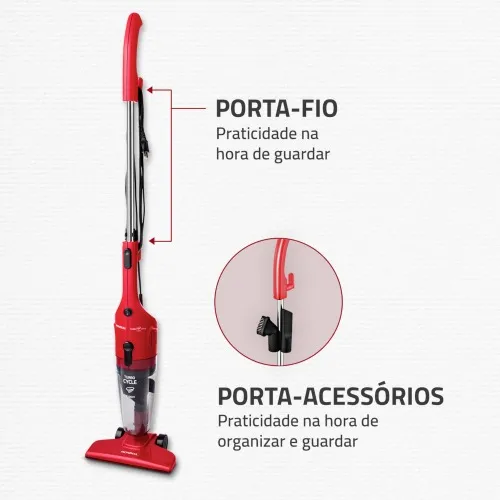 Aspirador de pó  2 em 1 portátil e vertical 1.100 watts  Turbo Cycle - AP-36  220V
