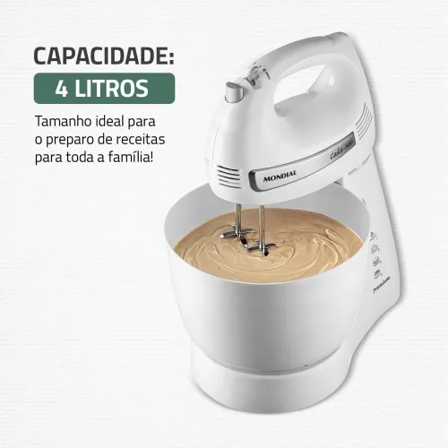 Batedeira 500 watts 4 velocidades branca Cake - B-50-W  110V