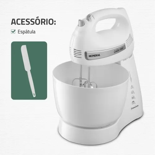 Batedeira 500 watts 4 velocidades branca Cake - B-50-W  110V