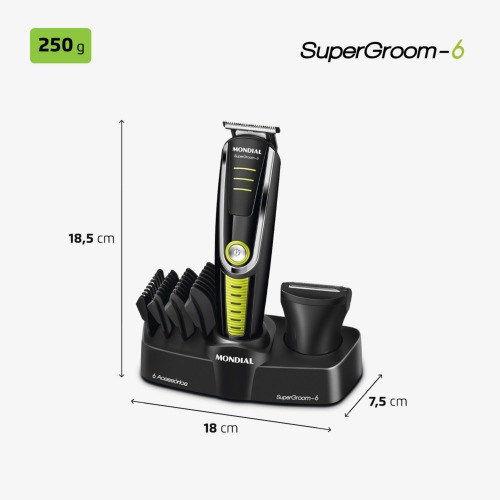 Aparador de pelos 6 em 1 Super Groom - BG-04  110V/220V Aparador de pelos 6 em 1 Super Groom - BG-04  110V/220V