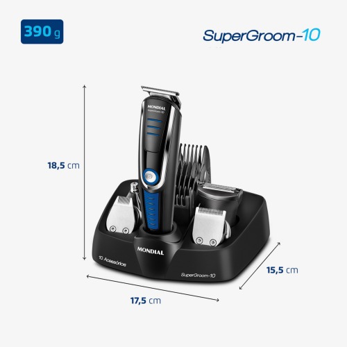 Aparador de pelos 10 em 1 Super Groom - BG-03  110V/220V Aparador de pelos 10 em 1 Super Groom - BG-03  110V/220V