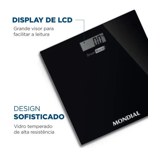 Balança digital para banheiro capacidade 150 kg Smart Black - BL-05
