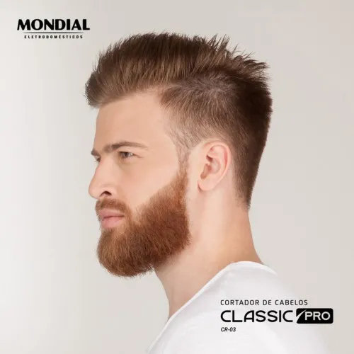 Máquina de cortar cabelo com 4 pentes e acessórios Classic Pro - CR-03  110V