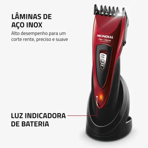 Máquina de cortar cabelo sem fio com 2 pentes Flex Clipper - CR-04  110V/220V