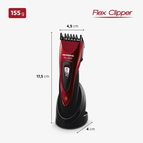 Máquina de cortar cabelo sem fio com 2 pentes Flex Clipper - CR-04  110V/220V