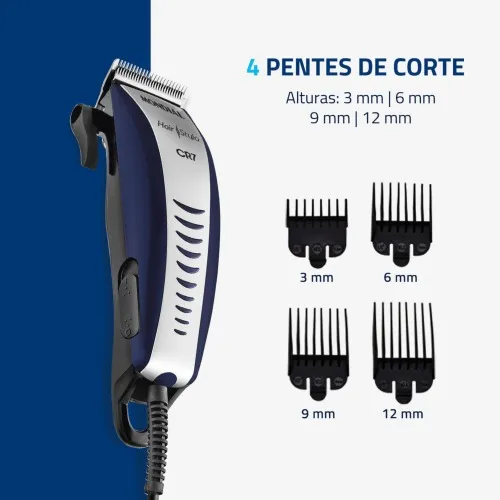 Máquina de cortar cabelo com 4 pentes e acessórios Hair Stylo - CR-07  110V