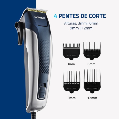 Máquina de cortar cabelo com maleta e acessórios Titanium Power - CR-09M  110V Máquina de cortar cabelo com maleta e acessórios Titanium Power - CR-09M  110V