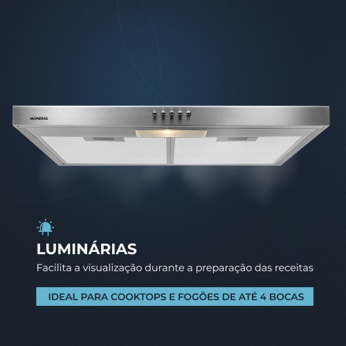 Depurador de ar em a�o inox 60 cm 3 velocidades - DP60-01  220V