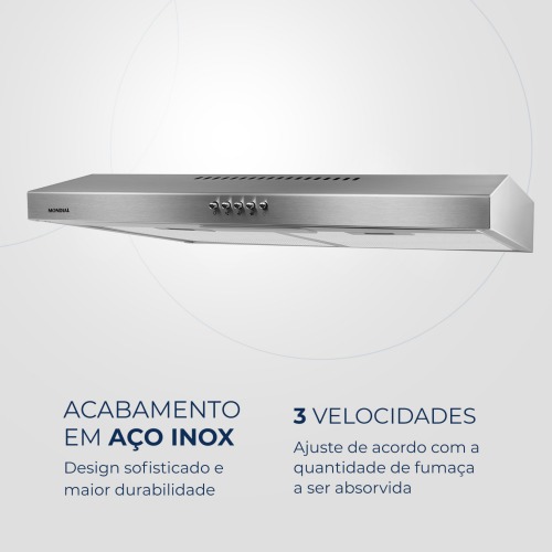 Depurador de ar em aço inox 60 cm 3 velocidades - DP60-01 110V Depurador de ar em aço inox 60 cm 3 velocidades - DP60-01 110V