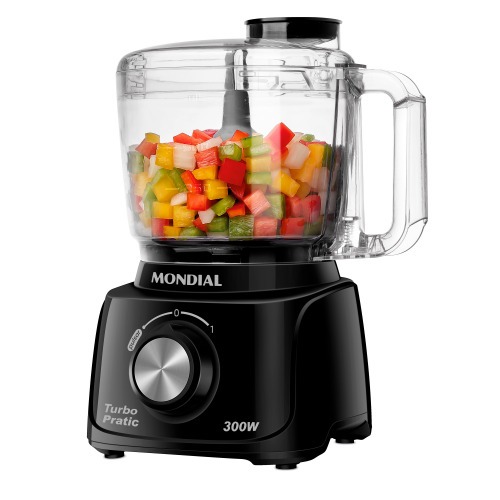 Mini Processador de alimentos 300 watts preto Turbo Pratic - MP-16-B  220V