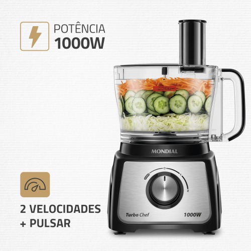 Multiprocessador de alimentos 1.000W 9 em 1 Turbo Chef - MPN-01-BF  110V Multiprocessador de alimentos 1.000W 9 em 1 Turbo Chef - MPN-01-BF  110V