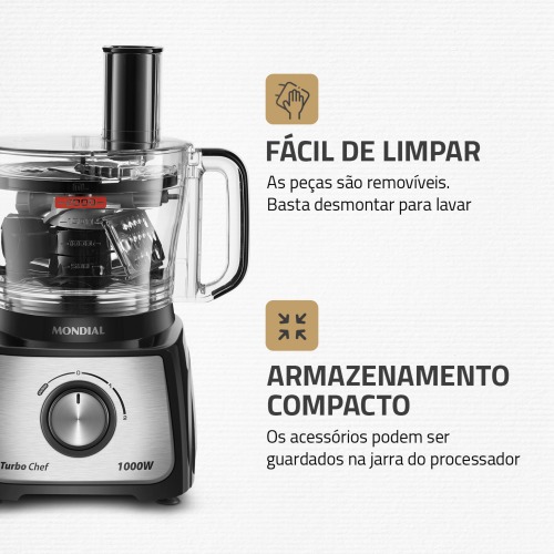 Multiprocessador de alimentos 1.000W 9 em 1 Turbo Chef - MPN-01-BF  110V Multiprocessador de alimentos 1.000W 9 em 1 Turbo Chef - MPN-01-BF  110V