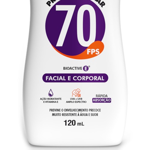 Protetor solar facial e corporal FPS70 120 ml - 64790 Protetor solar facial e corporal FPS70 120 ml - 64790