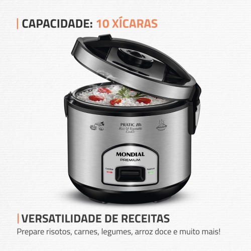 Panela elétrica de arroz 10 xícaras Pratic Rice 10i - PE-42-10X  110V Panela elétrica de arroz 10 xícaras Pratic Rice 10i - PE-42-10X  110V