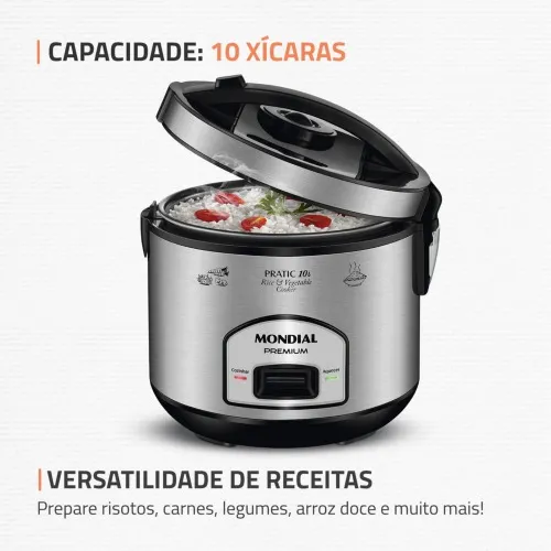 Panela elétrica de arroz 10 xícaras Pratic Rice 10i - PE-42-10X  110V