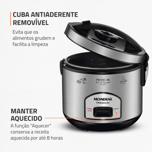 Panela elétrica de arroz 10 xícaras Pratic Rice 10i - PE-42-10X  110V Panela elétrica de arroz 10 xícaras Pratic Rice 10i - PE-42-10X  110V