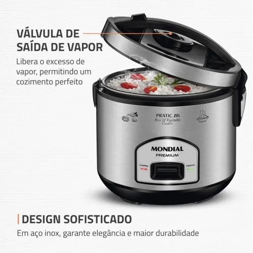 Panela elétrica de arroz 10 xícaras Pratic Rice 10i - PE-42-10X  110V
