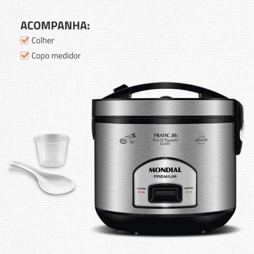Panela elétrica de arroz 10 xícaras Pratic Rice 10i - PE-42-10X  110V Panela elétrica de arroz 10 xícaras Pratic Rice 10i - PE-42-10X  110V