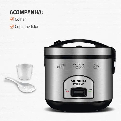 Panela elétrica de arroz 10 xícaras Pratic Rice 10i - PE-42-10X  110V