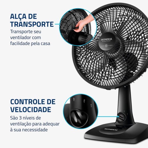 Ventilador de mesa 30 cm 6 ps com 3 velocidades - VSP-30-B  220V