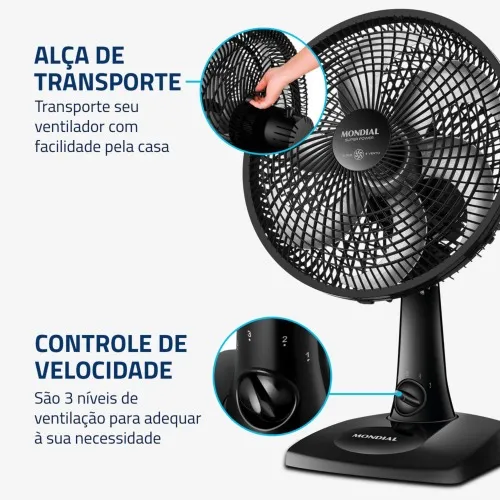 Ventilador de mesa 30 cm 6 pás com 3 velocidades - VSP-30-B  110V