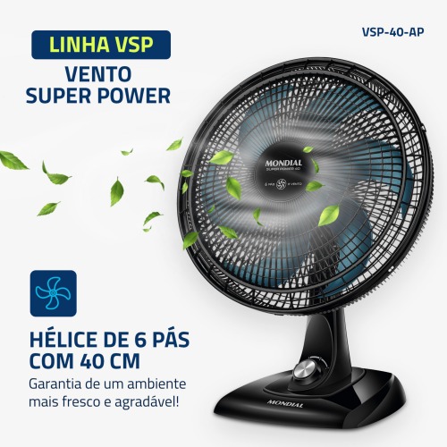 Ventilador de mesa 40 cm 6 ps com 3 velocidades - VSP-40-AP  110V
