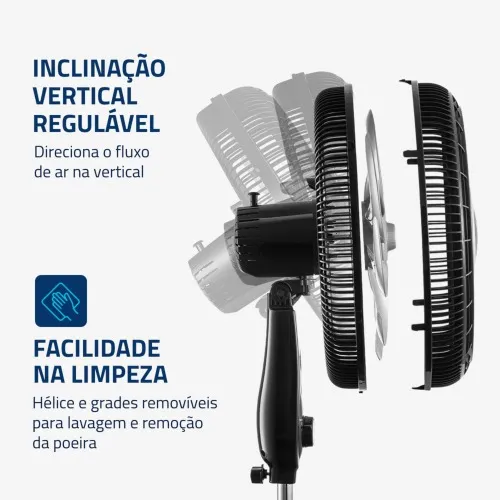Ventilador de coluna 40 cm 6 pás Super Power - VSP-40C-NB  110V