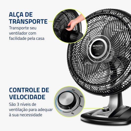 Ventilador oscilante de mesa di�metro de 50 cm Turbo   220V