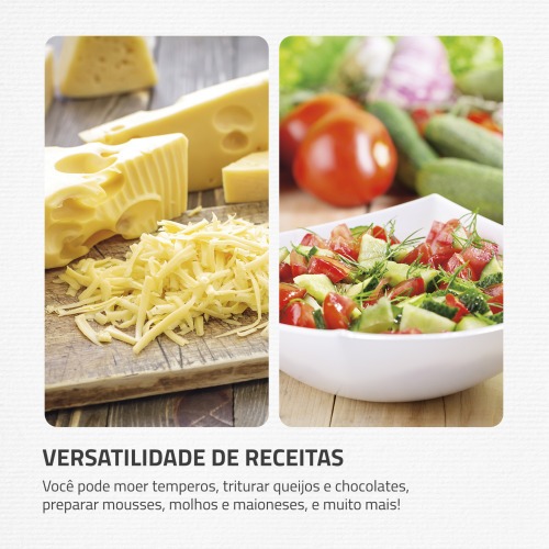 Mini Processador de alimentos 300 watts vermelho Turbo Pratic - MP-16-R  110V