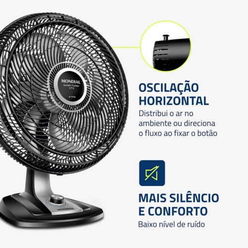Ventilador de mesa 50 cm 8 pás 3 velocidades Turbo  110V Ventilador de mesa 50 cm 8 pás 3 velocidades Turbo  110V