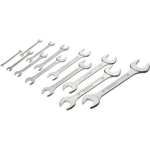 Jogo de chaves fixas 6 a 32 mm com 12 peças em aço cromo vanádio Jogo de chaves fixas 6 a 32 mm com 12 peças em aço cromo vanádio
