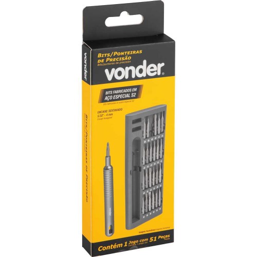 Jogo de bits e ponteiras de precisão encaixe sextavado de 4 mm 51 peças Jogo de bits e ponteiras de precisão encaixe sextavado de 4 mm 51 peças