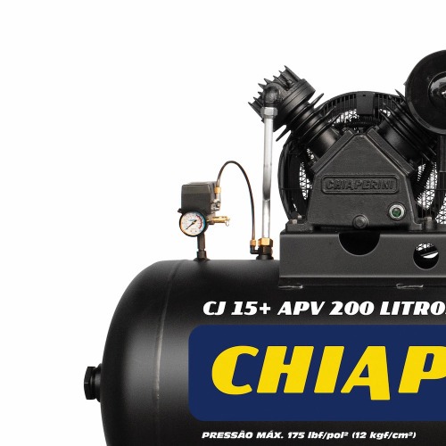 Compressor de ar 15 pés 200 litros 3 hp 175 lbs monofásico - CJ 15+ APV 200L  110V/220V Compressor de ar 15 pés 200 litros 3 hp 175 lbs monofásico - CJ 15+ APV 200L  110V/220V