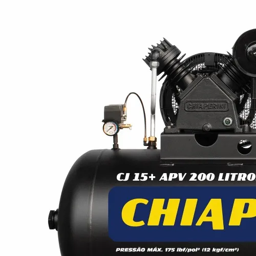 Compressor de ar 15 pés 200 litros 3 hp 175 lbs monofásico - CJ 15+ APV 200L  110V/220V