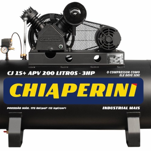Compressor de ar 15 pés 200 litros 3 hp 175 lbs monofásico - CJ 15+ APV 200L  110V/220V Compressor de ar 15 pés 200 litros 3 hp 175 lbs monofásico - CJ 15+ APV 200L  110V/220V