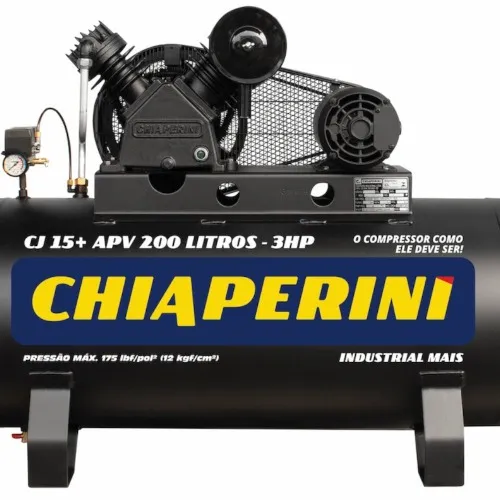 Compressor de ar 15 pés 200 litros 3 hp 175 lbs monofásico - CJ 15+ APV 200L  110V/220V