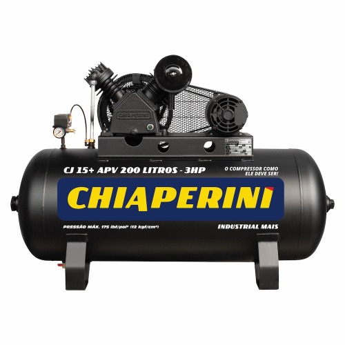 Compressor de ar 15 pés 200 litros 3 hp 175 lbs monofásico - CJ 15+ APV 200L  110V/220V Compressor de ar 15 pés 200 litros 3 hp 175 lbs monofásico - CJ 15+ APV 200L  110V/220V