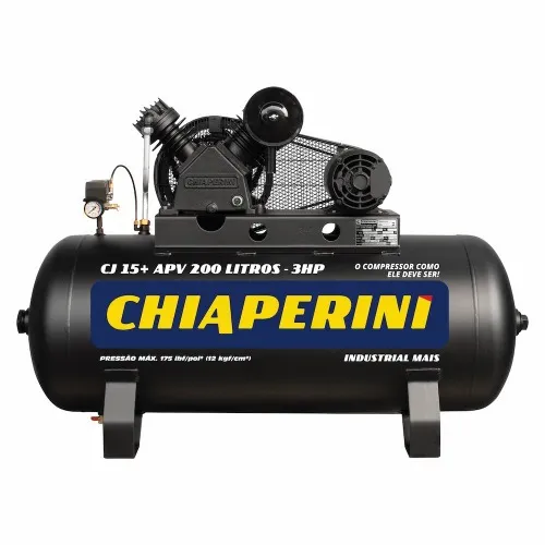 Compressor de ar 15 pés 200 litros 3 hp 175 lbs monofásico - CJ 15+ APV 200L  110V/220V