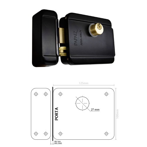 Fechadura elétrica de sobrepor para portão - AA-ERLP Fechadura elétrica de sobrepor para portão - AA-ERLP