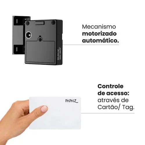 Fechadura eletrônica invisível para moveis gavetas e armários - PPZ-1002