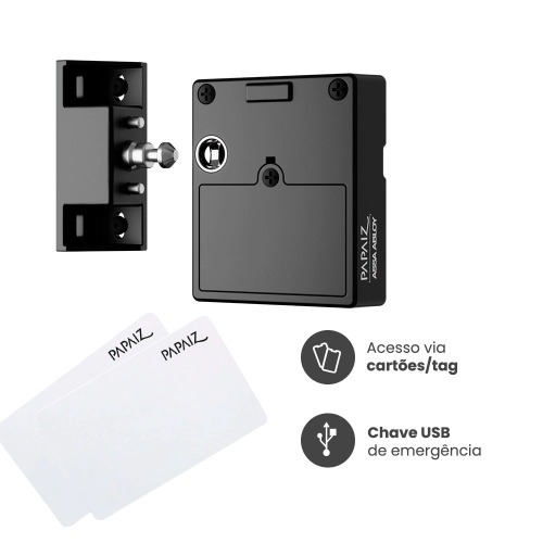 Fechadura eletrônica invisível para moveis gavetas e armários - PPZ-1002 Fechadura eletrônica invisível para moveis gavetas e armários - PPZ-1002