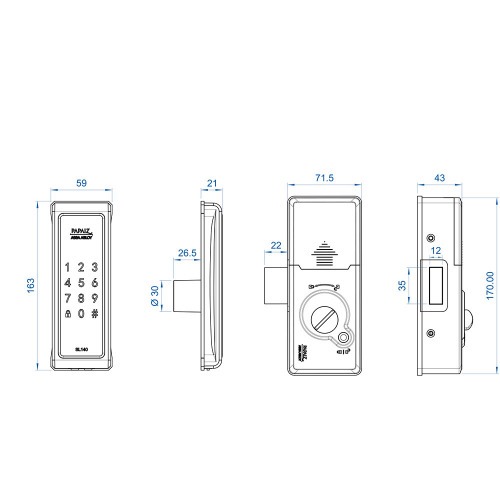 Fechadura digital de sobrepor com senha Smart lock - SL140 Fechadura digital de sobrepor com senha Smart lock - SL140