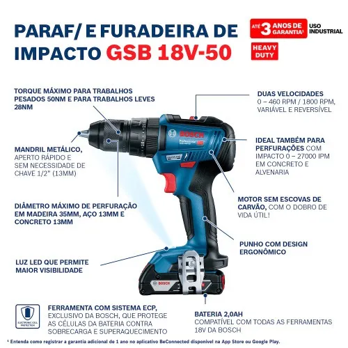 Furadeira Parafusadeira de impacto 1/2