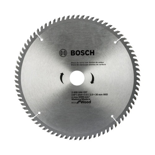 Disco de serra para madeira 254 x 30 mm 80 dentes - Eco Bosch