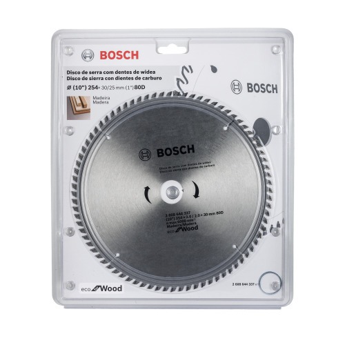 Disco de serra para madeira 254 x 30 mm 80 dentes - Eco Bosch
