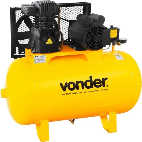 Compressor de ar 15 pés 122L 3 hp 125 lbs trifásico - VDCSL 