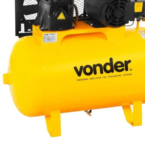 Compressor de ar 15 pés 122L 3 hp 125 lbs trifásico - VDCSL 