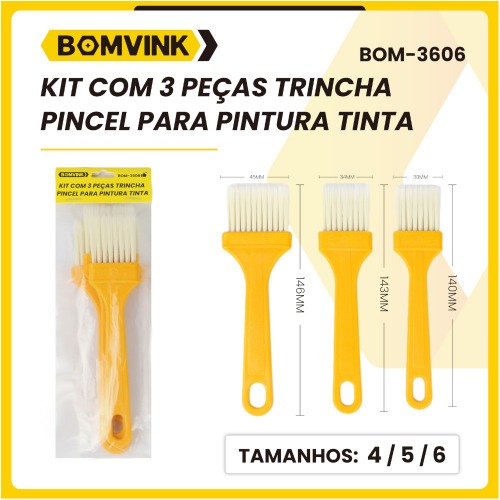 Jogo de pincis com 3 peas - BOM-3606