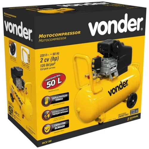 Compressor de ar 7,3 pés 50 litros 2 hp - MCV50  220V