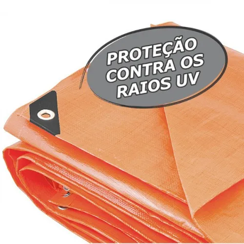 Lona reforçada de polietileno laranja 15 m x 10 m  